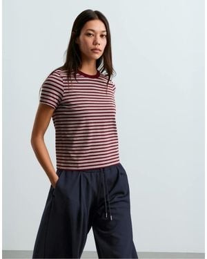 Oysho Cotton Blend Short-Sleeved T-Shirt - Red