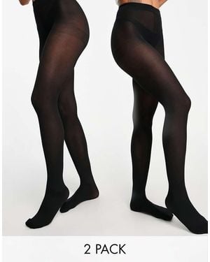 Lindex Confezione Da 2 Paia Di Collant 40 Denari Neri - Nero