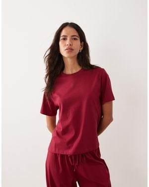 ASOS Mix & Match Cotton Oversized Pajama Tee - Red