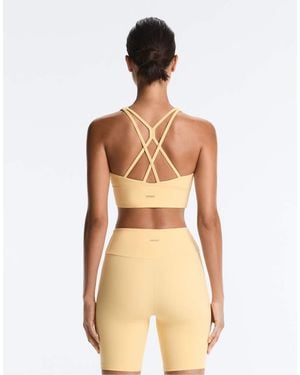 Oysho Medium-Support Comfortlux Sports Bra With Cups - Natural