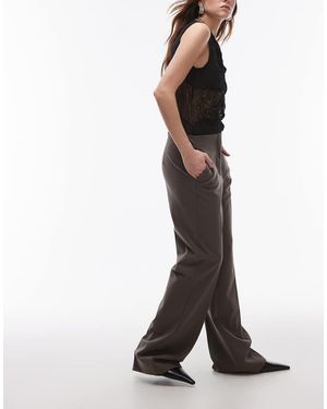 Mango Pantalones De Sastre Marrones Con Pinzas Delanteras De - Blanco