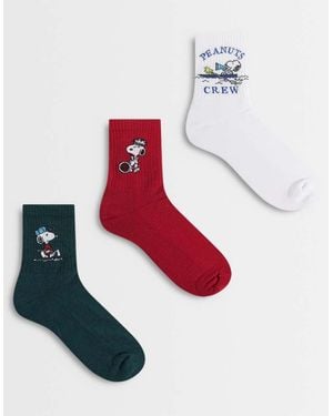 ASOS Set Van 3 Snoopy En Vrienden Sokken - Rood