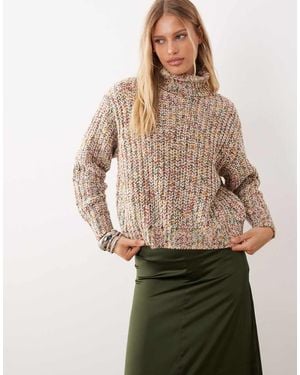 Noisy May Jersey Con Cuello Vuelto De Punto De Hilo De -Blanco - Neutro