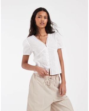 JJXX Fitted Short Sleeve Poplin Shirt - White