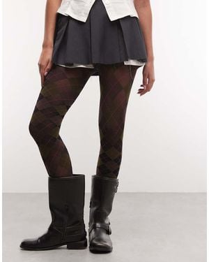SUI AVA Argyle Tights - Black