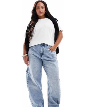 ASOS Vaqueros De Corte Barrel Slim De Asos Design Curve - Azul