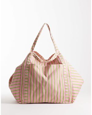 JJXX Large Striped Tote Bag - Natural