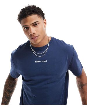 Tommy Hilfiger Camiseta Azul Marino Con Logo Pequeño De