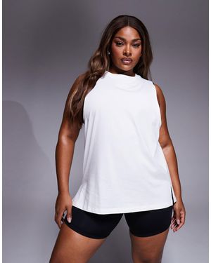 4505 Curve Icon Cotton Drop Armhole Singlet With Quick Dry Finish - White