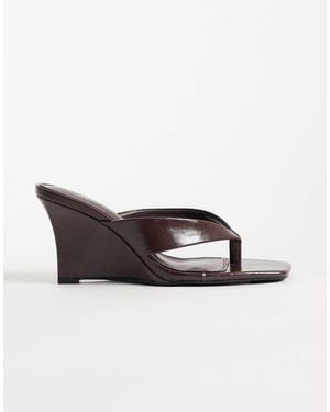 SIMMI Simmi London Senia Wedge Toe Post Sandals - Brown