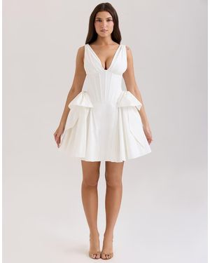 House Of Cb Amalia Cotton Bow Mini Dress - White