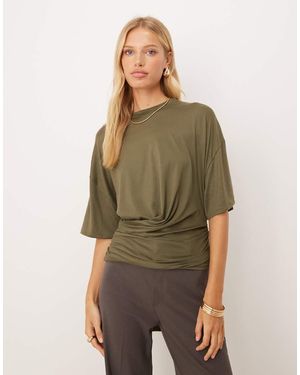 ASOS T-Shirt Kaki Con Laccio Avvolgente - Verde