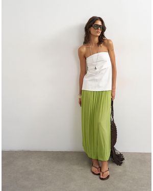 TOPSHOP Mesh Balloon Maxi Skirt - Green