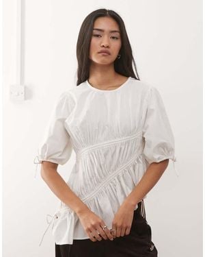 Collusion Channel Detail Blouse - White