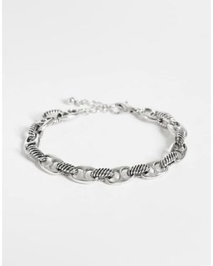 Reclaimed Vintage Mariner Chain Bracelet With Twist Details - Metallic