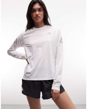 adidas Originals Adidas Running Adi365 Long Sleeve Top With Three Stripes - White