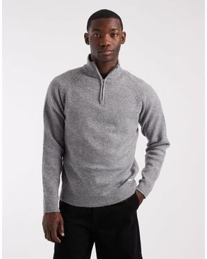 Threadbare Pull en maille à col zippé - clair - Gris