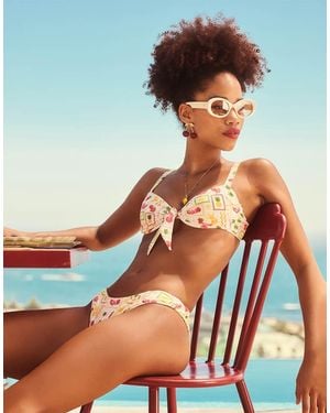Boux Avenue Positano Printed Balconette Bikini Top Summer Swimwear - Natural