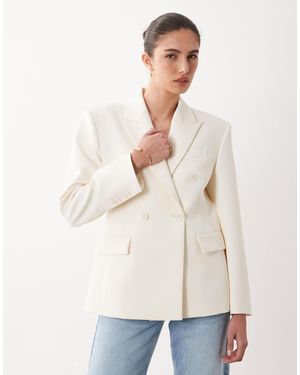 Mango Statement Shoulder Blazer - Natural