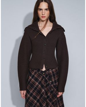 Monki Gilet en maille à col cintré foncé - Noir