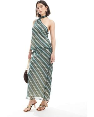 ASOS Chiffon Bias Cut Maxi Skirt - Green
