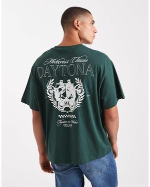 Jack & Jones Oversized T-shirt With Daytona Print - Green