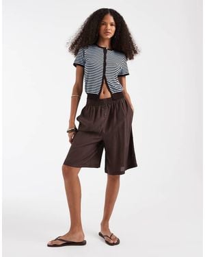 ASOS Sheer Boxer Waistband Bermuda Short - Brown