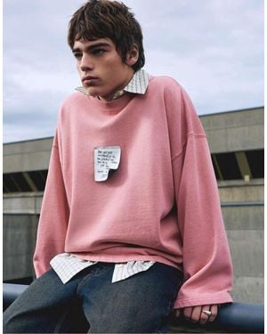 Pull&Bear Label Sweatshirt - Pink