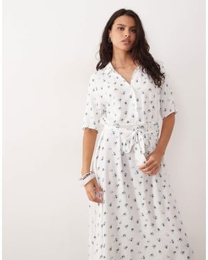 Jdy Tie Waist Midi Dress - White