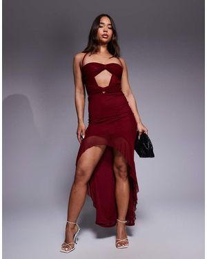 SIMMI Tribeca Cherry Halterneck Maxi Dress - Red