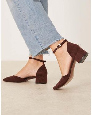 ASOS Sweet Mid Block Heel Shoes - Grey