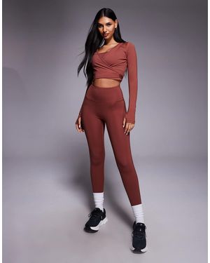 4505 High Waist Cropped Yoga legging - Orange