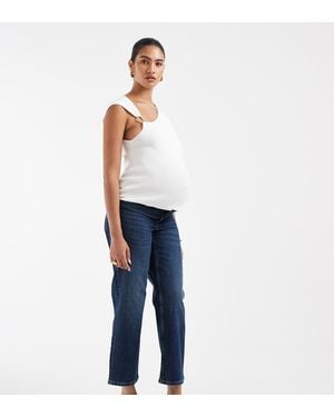 ASOS Asos Design Maternity Ankle Grazer Comfort Stretch Straight Leg Jeans - Blue