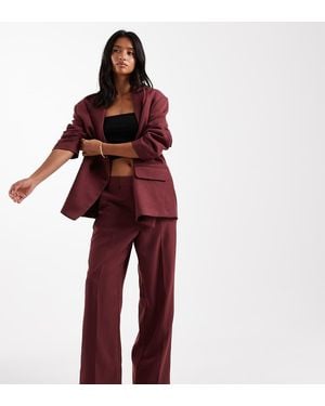 Vero Moda Tailo Herringbone Wide Leg Co-ord Trousers - Red