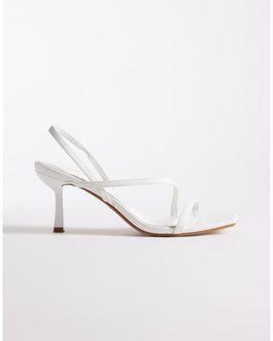 SIMMI Sandalias Amarillas De Tacón Con Diseño De Tiras Natasha De Simmi London - Blanco