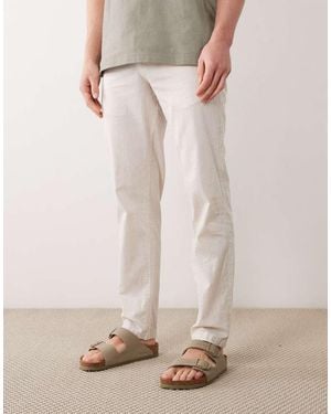Jack & Jones Linen Mix Trousers - Natural