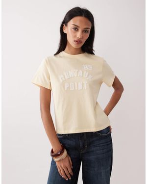Abercrombie & Fitch – t-shirt - Natur