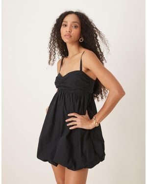 Abercrombie & Fitch Vestido Corto Estilo Babydoll Con Bajo Abullonado De - Blanco