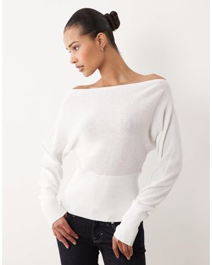 Cotton On Long Sleeve Cotton Batwing Knit - White