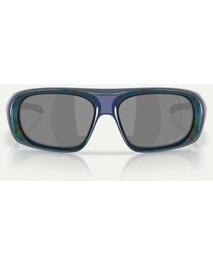 Oakley Polaris collection rechteckige sonnenbrille mit schwarz verspiegelten gläsern - Blau