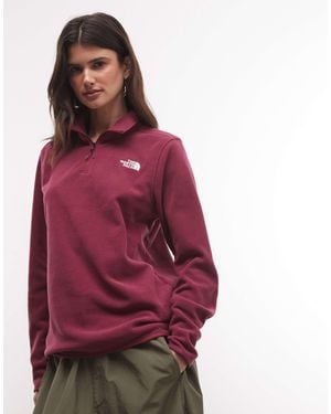The North Face Novelty Logo Glacier 1/4 Zip Jacket - Red