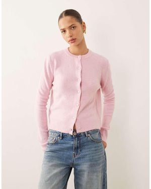 Mango Cárdigan De Punto Compacto De - Rosa