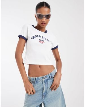 Levi's – usa – ringer-t-shirt - Weiß