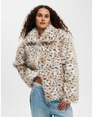 Cotton On Mimi Faux Fur Jacket - Brown