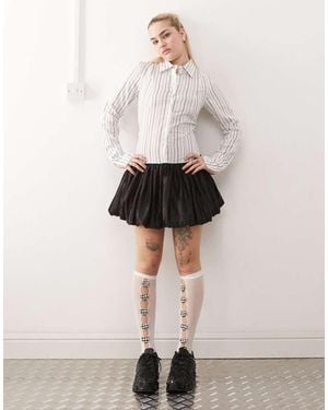 Heretic Nine Shirt Dress With Bubble Skirt - Natural