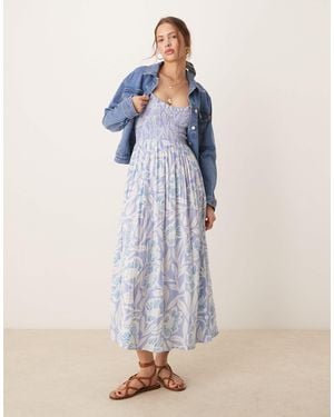 Free People Sweet Nothings Printed Midi Dress - Blue