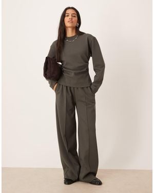 ASOS Co-ord Interlock Wide Leg Trouser - Multicolour