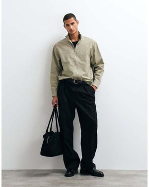 ASOS Oversized Zip Through Funnel Neck Jacket - Multicolour