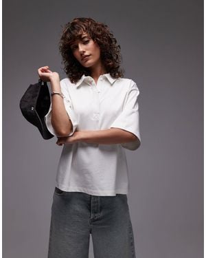 TOPSHOP Oversized Rugby Top - Gray