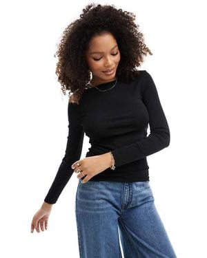 Stradivarius Ruched Slash Neck Top - Blue